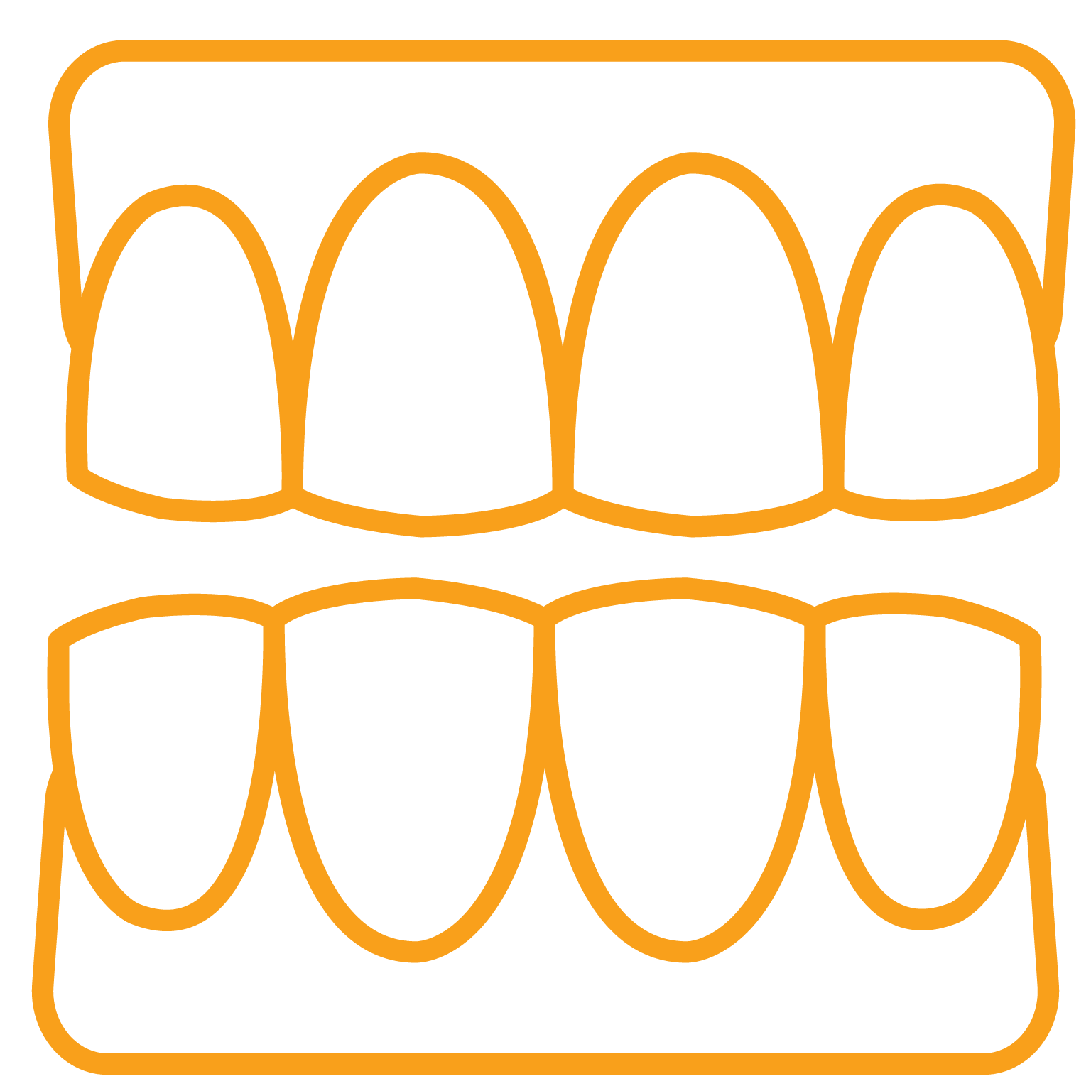 Icon of straight teeth, indicating orthodontic treatment options available at Dr. Kevin Burgdorf's practice.